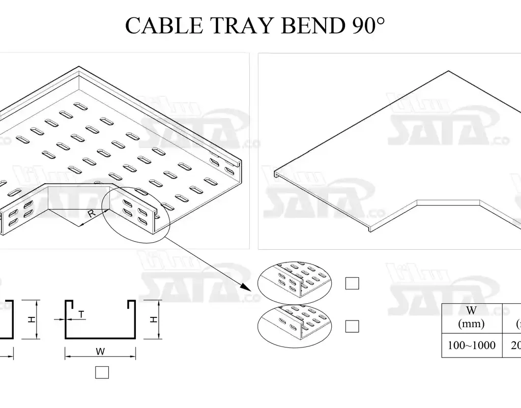 زانویی 90 درجه سینی کابل
