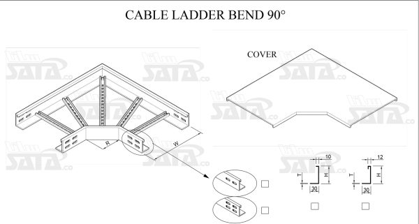 زانویی 90 درجه نردبان کابل