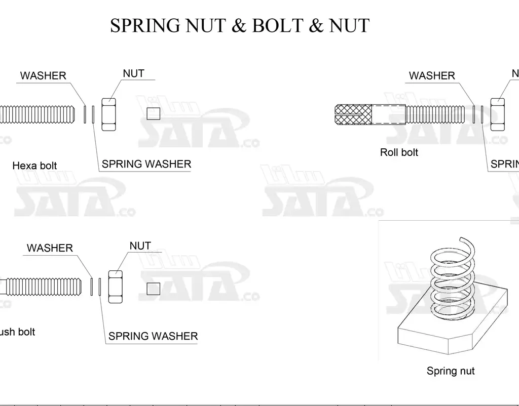 SPRING NUT & BOLT & NUT