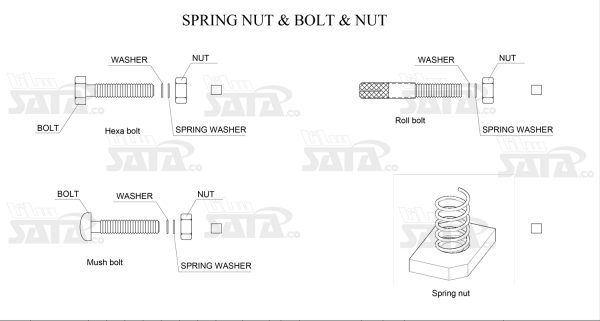 SPRING NUT & BOLT & NUT